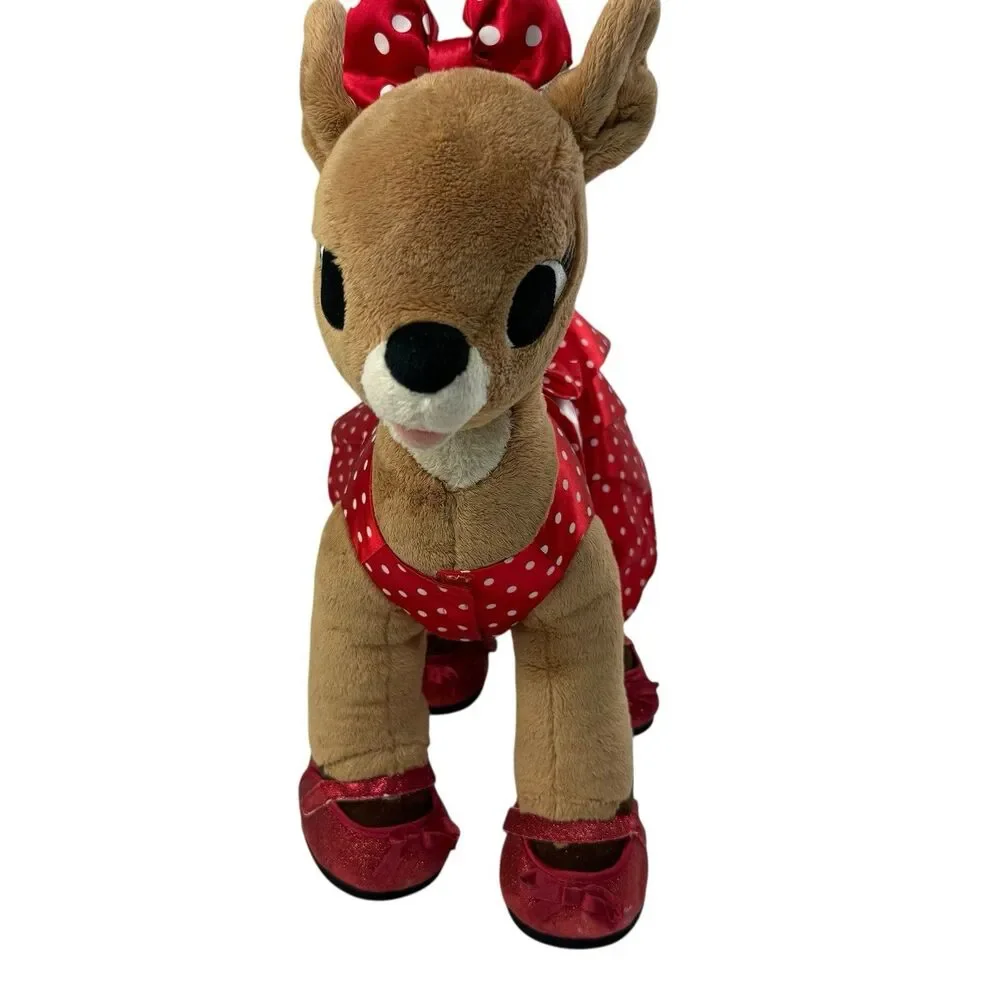 Build A Bear Clarice Rudolph Reindeer Plush Toy Red Polka Dot Dress Shoes